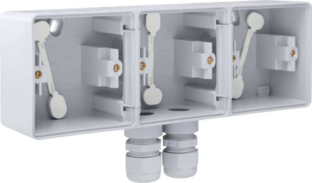 Boîte en saillie triple horizontale