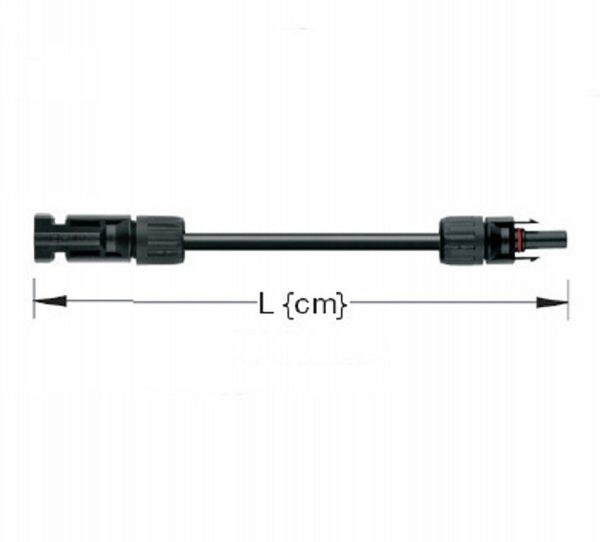 Kabel TopSolar 6mm² 1m MC4 męski/żeński