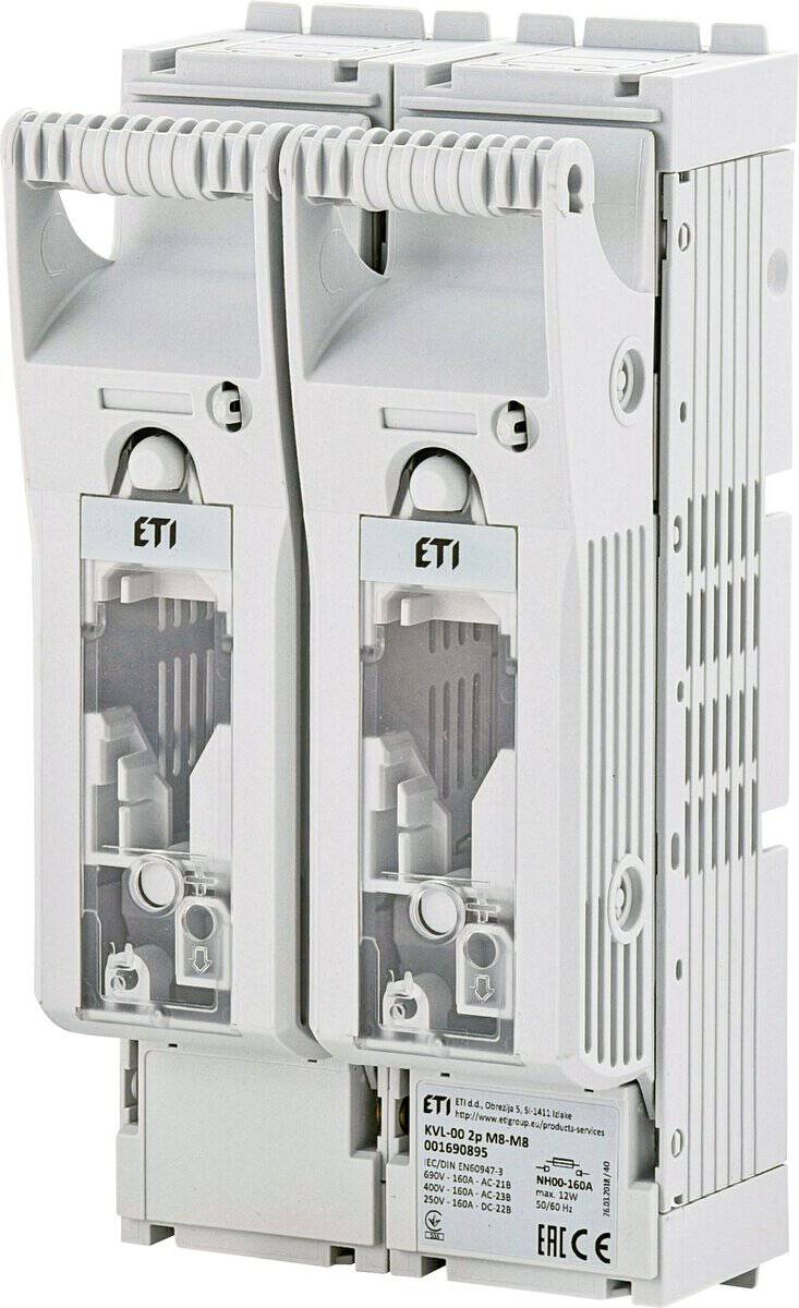 ETI houder NH00 160A/1000Vdc tweepolig