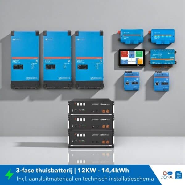 Thuisbatterij set 3 fase 12KW 14