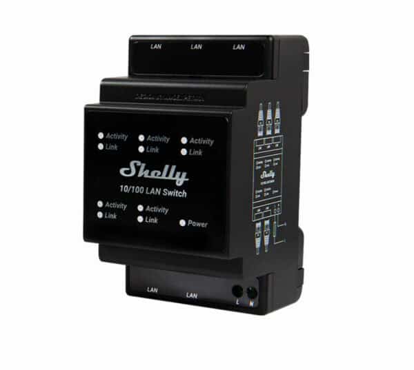 Commutateur Ethernet Shelly LAN sur rail DIN avec 5 ports RJ45